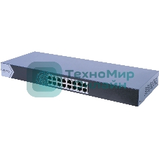 Коммутатор Hikvision DS-3E0516-E(C), 16×1 Гбит/с, неуправляемый
