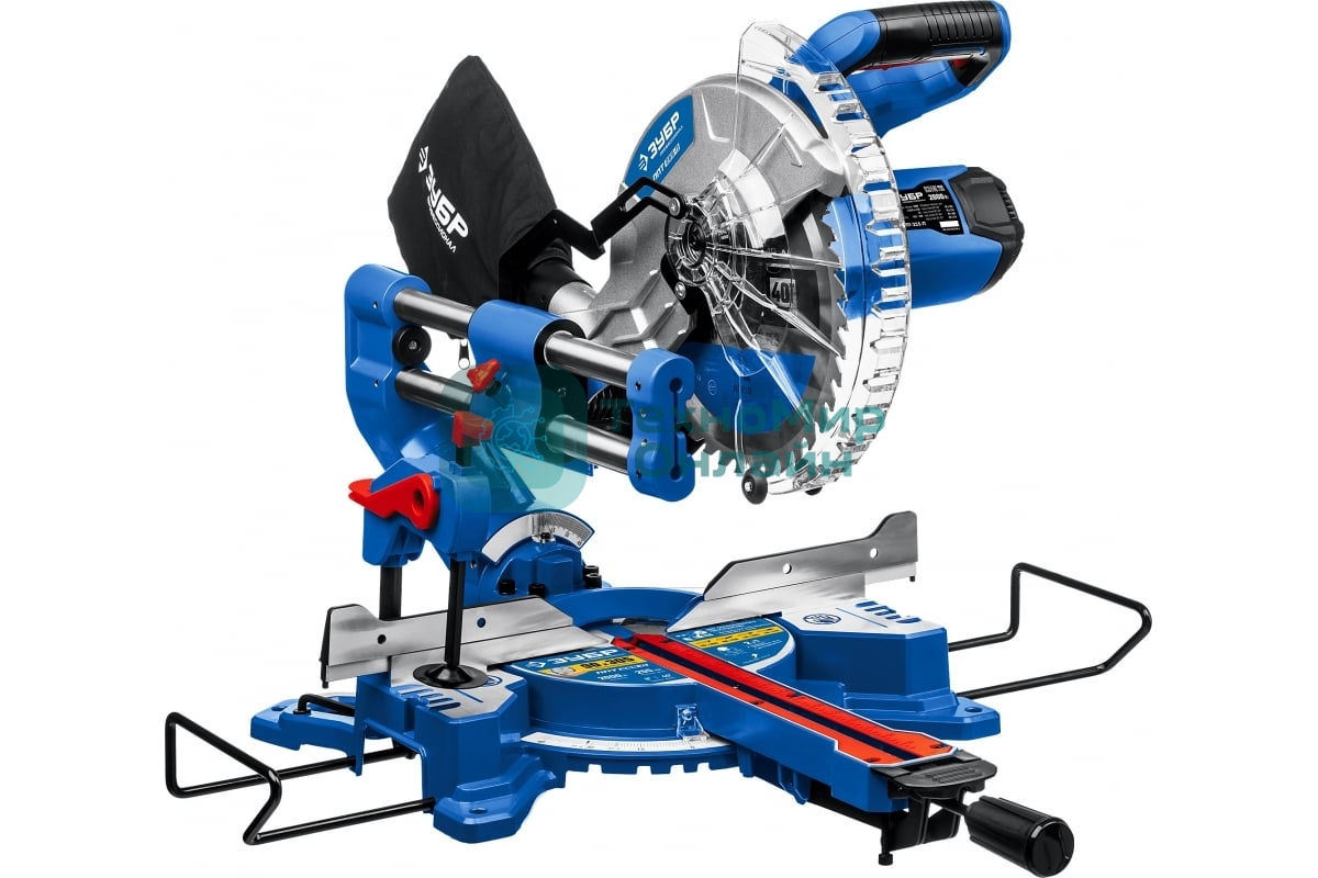 Профессионал пила торцовочная с протяжкой, d 255 х 30 мм, 2000 Вт, Зубр ППТ-255-П