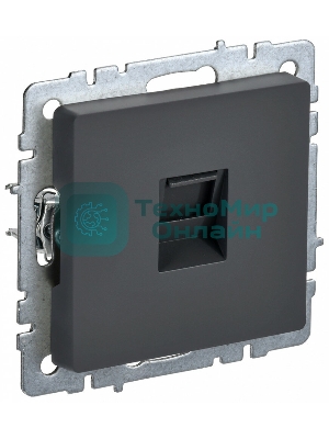 Розетка компьютерная IEK BRITE РК10-БрГ RJ45 кат.5E графит