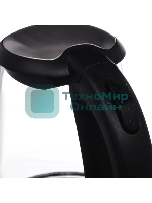 Чайник электрический Hyundai HYK-G2030 1.7 л, 2200 Вт, черный (корпус: стекло)