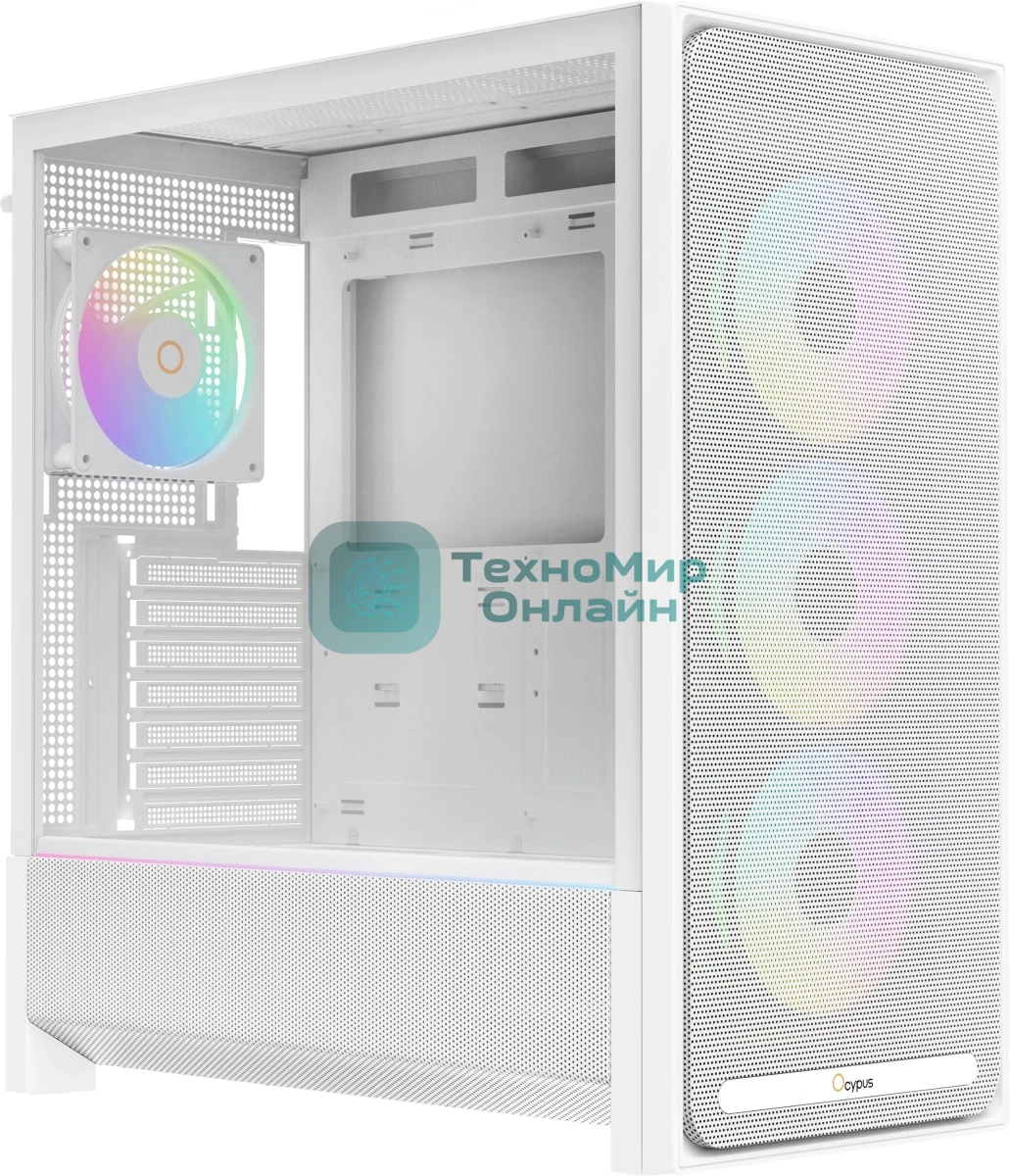 Корпус Ocypus Delta C70 WH ARGB, Midi-Tower, белый, 4 x 120 мм
