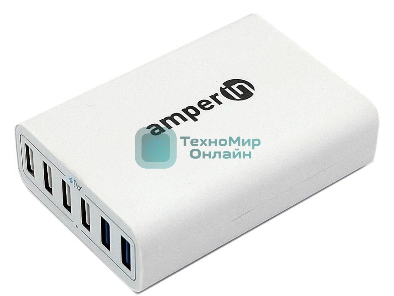 Блок питания (сетевой адаптер) Amperin Quick Charge 6-port QC 3.0 USB (YDS-TC060-4-2-0), белый