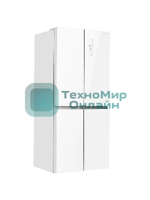 Холодильник Maunfeld MFF183NFWE белый трехкамерный инвертор 270/135л морозилка снизу, Total NoFrost, Side by Side