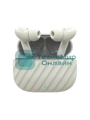Наушники TWS More choice БВ37 белый/серый, внутриканальные, Bluetooth, сенсорное управление, до 4 ч