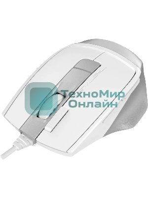Мышь проводная A4Tech Fstyler FM45S Air белый/серебристый, 2400 dpi, USB, кнопки - 7