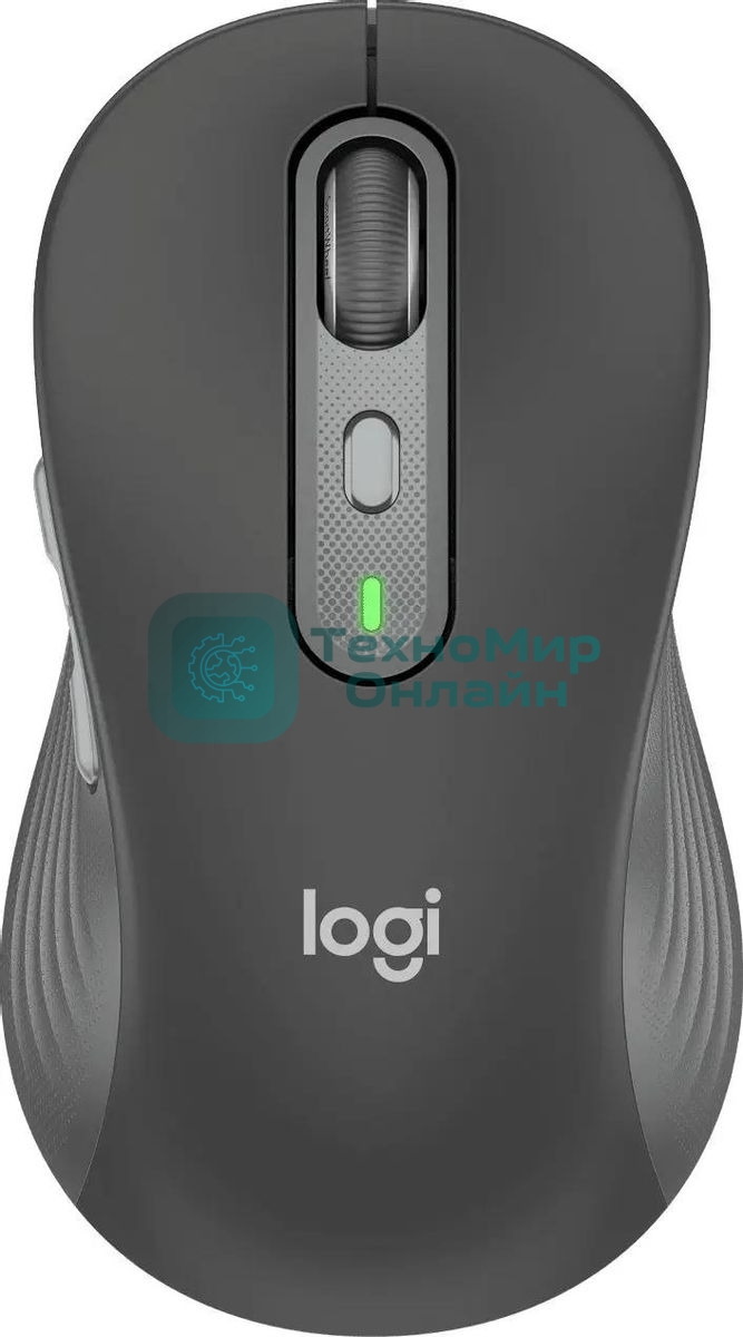 Мышь беспроводная Logitech M750 L Large графитовый, 4000 dpi, радиоканал, Bluetooth, USB, кнопки - 5