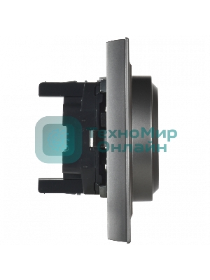 Розетка 2-местная IEK BRITE РС12-3-БрС с заземлением, без защитных шторок, 16А в сборе, сталь