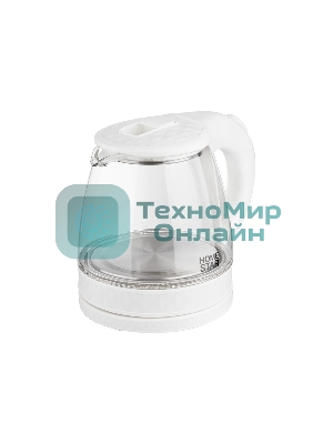 Чайник электрический Homestar HS-1053 1,2 л,стекло/пластик, белый (106464)