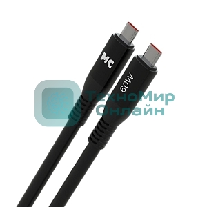 Дата-кабель MORE CHOICE (4620202554529) K83aa USB 3.0A PD 60W для Type-C Type-C - 1 м, черный