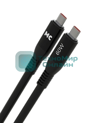Дата-кабель MORE CHOICE (4620202554529) K83aa USB 3.0A PD 60W для Type-C Type-C - 1 м, черный