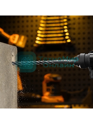 Бур по бетону Denzel цельная крестовая пластина, 12x265 мм, SDS PLUS