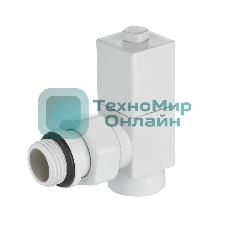 Набор дизайн-вентилей Royal Thermo CUBE, угловой (белый) 1/2