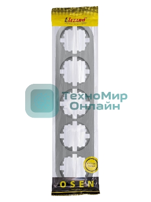 Рамка 5-м OSEN горизонт. круглая серый матовый LEZARD 744-7400-150