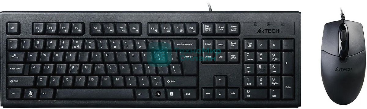 Комплект клавиатура+мышь A4Tech KRS-8372 проводной, USB, 1200 DPI, чёрный