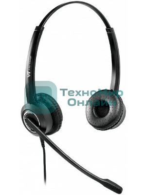 Гарнитура VT VT6200-D чёрный-серебристый, проводная, USB