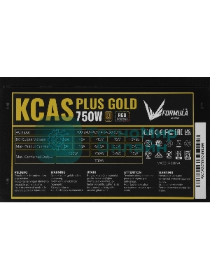 Блок питания Aerocool/Formula KCAS PLUS GOLD 750W (750W, ATX v2.4, APFC, Fan ARGB 12cm, 80+ Gold, Retail)