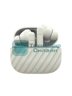 Наушники TWS More choice БВ37 белый/серый, внутриканальные, Bluetooth, сенсорное управление, до 4 ч