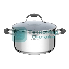 Кастрюля Maunfeld LAURA MCS56S08GR из нержавеющей стали со стеклянной крышкой, 24 см, 5,6 л.