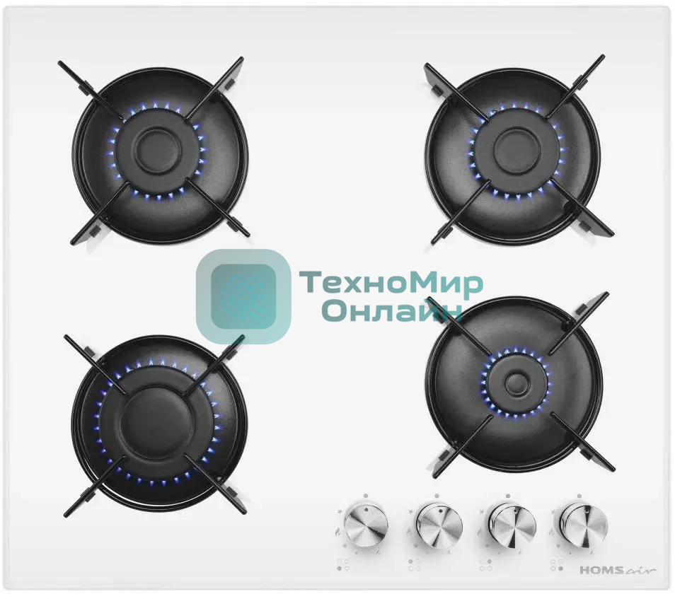 Газовая варочная панель HOMSair HGG641EWH независимая, белый