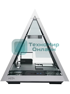 Компьютерный корпус Azza Pyramid L черный/серебристый без БП ATX 6x120мм 2xUSB3.0 audio bott PSU