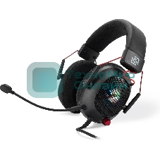 Гарнитура Oklick HS-L305G чёрный, проводная, USB, подсветка