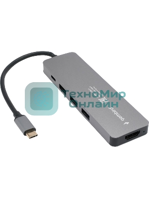 USB-концентратор Gembird UHB-D1, USB Type-C, USB/USB Type-C/PD100W/HDMI, USB Type-C
