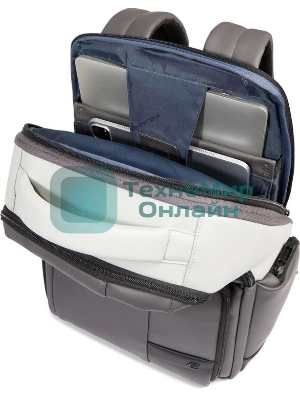 Рюкзак мужской Piquadro Wollem Rubber CA6239W129W/GRN серый/черный полиуретан