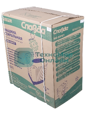 Стиральная машина Славда WS-50PЕТ белый, загрузка вертикальная 5 кг, 1350 об/мин, класс А