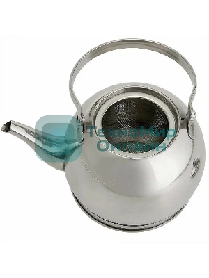 Чайник для плиты WEBBER BE-0597 из нерж.стали с ФИЛЬТРОМ из нерж. стали 1л,(24)