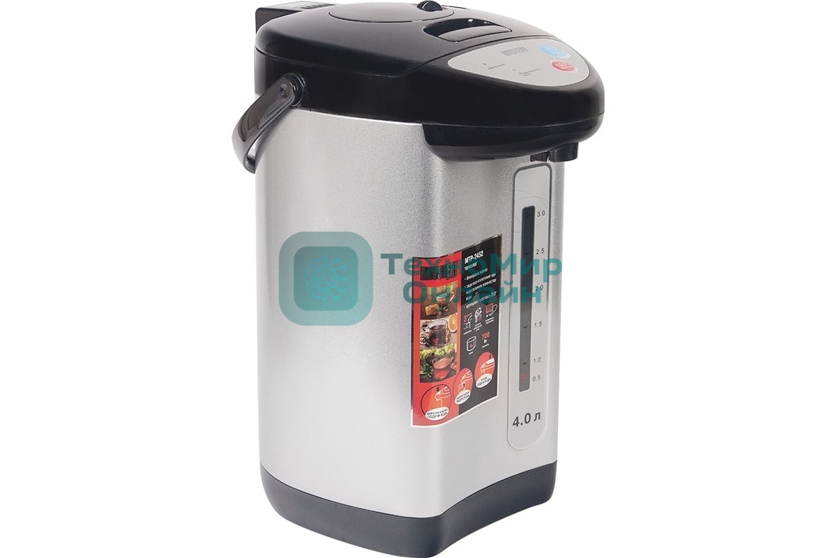 Термопот Mystery MTP-2452 4 л, 700 Вт, черный/серебристый