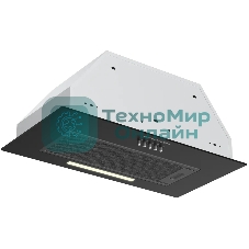 Встраиваемая вытяжка Kuppersberg INPUSH-1 60 BG High-Tech, 54 см, механическое управление, 3 скорости, 650 м3/ч, периметральное всасывание, LED освещение, угольный фильтр KFS-1 (опция), уровень шума 51 дБ, черный