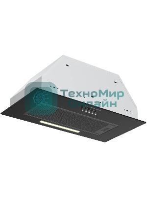 Встраиваемая вытяжка Kuppersberg INPUSH-1 60 BG High-Tech, 54 см, механическое управление, 3 скорости, 650 м3/ч, периметральное всасывание, LED освещение, угольный фильтр KFS-1 (опция), уровень шума 51 дБ, черный