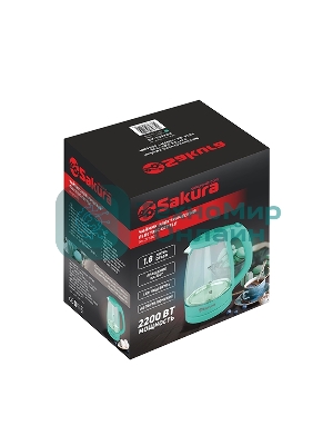 Чайник электрический Sakura SA-2733GR мятный, 1,7 л., 2200 Вт