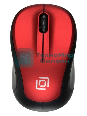 Мышь беспроводная Oklick 665MW черный/красный, 1000 dpi, радиоканал, USB, кнопки - 3