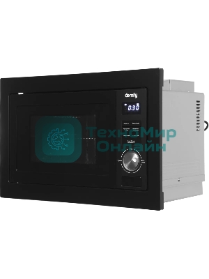 Встраиваемая микроволновая печь Domfy DM2540BW BG черный, 25 л, 900 Вт, переключатели - поворотный механизм/кнопки