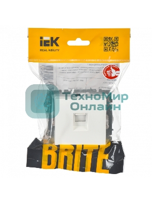 Розетка компьютерная IEK BRITE РК11-БрБ RJ45 кат.6 белый