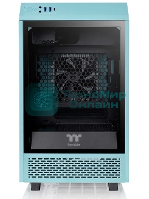 Компьютерный корпус Thermaltake The Tower 100 Turquoise черный без БП miniITX 1x120мм 3x140мм 2xUSB 3.0 audio bott PSU