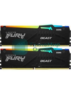 Оперативная память Kingston Fury Beast AMD, DDR5, 64Gb (2x32 Gb), 6000 MHz, CL36, радиатор, черный