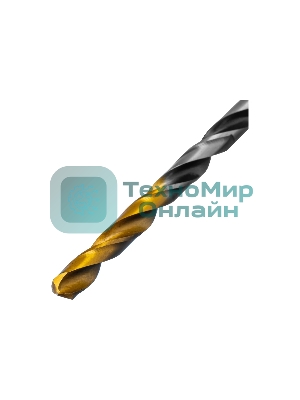 Сверло спиральное по металлу Denzel 4,5 x 80 мм, Р6М5, Golden Tip, многогранная заточка