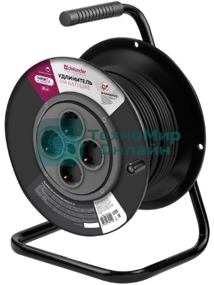 Удлинитель на катушке Defender ExtR2G-01-30 6А, 30 м, б/з - катушка