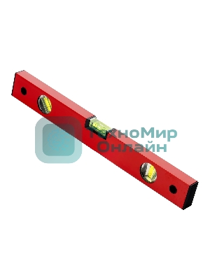 Уровень Matrix алюминиевый, 400 мм, 3 глазка, красный, линейка