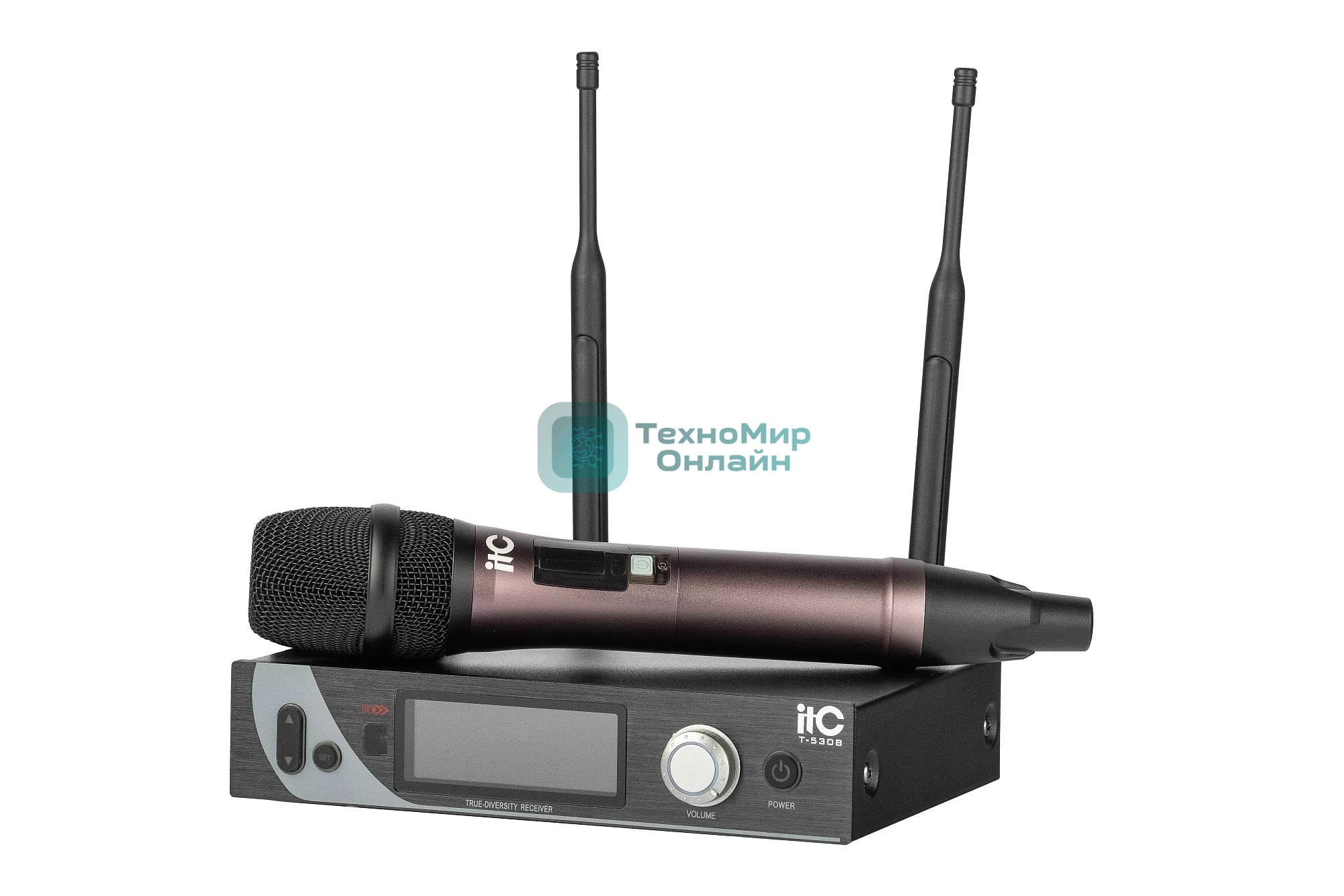 Радиосистема ITC T-530A UHF одноканальная радиосистема с одним ручными микрофоном, LCD дисплей, True Diversity, частотный диапазон 470-510 MHz