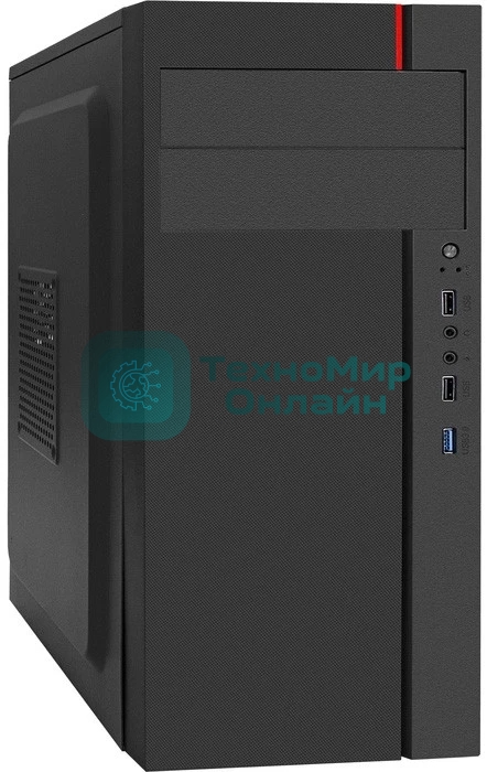 Компьютерный корпус Miditower ExeGate AA-440U-UNS350 (ATX, БП UNS350 с вент. 12см, 2хUSB+1хUSB 3.0, аудио, черный)