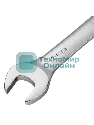 Набор ключей комбинированных трещоточных Denzel 6-19 мм, 8 шт., CrV, матовый хром