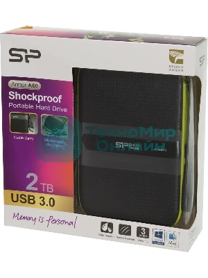 Внешний HDD Silicon Power USB 3.0 2Tb A60 SP020TbPHDA60S3K Armor 2.5