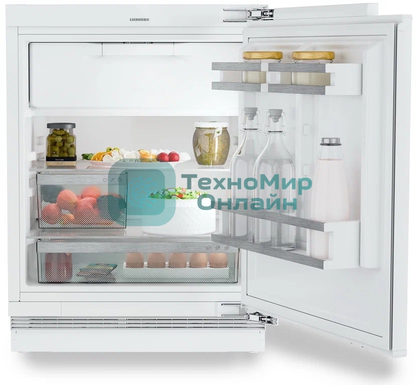 Встраиваемый холодильник Liebherr Pure, высота 82-88 см, door-on-door, с морозильным отделением, сенсорная электроника внутри камеры.