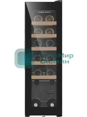 Винный шкаф Maunfeld MFWC-45S12 черный, 45 л, 1 отсек, 12 бут., класс G