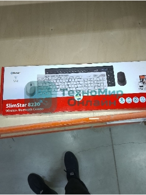 (Поврежденная упаковка) Комплект клавиатура+мышь беспроводной GENIUS SlimStar 8230 черный (USB, 1200dpi) (31340015408)
