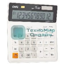 Калькулятор бухгалтерский Deli EM01010 белый 12-разр.