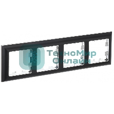 Рамка 4-местная IEK BRITE РУ-4-Бр DECOR 3D-форма хром/черный
